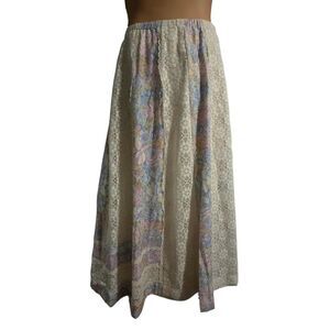 Handmade vintage Boho floral lace maxi skirt
